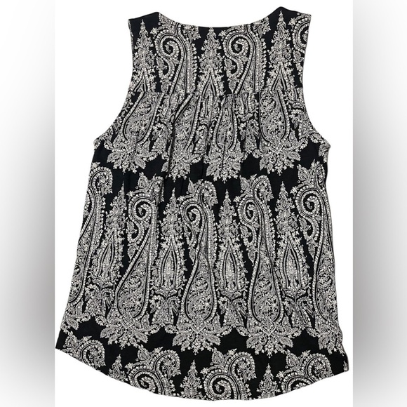 LUCKY BRAND Womens Embroidered Woven Mix Tank Paisley Print Black Extra Small - Picture 7 of 16